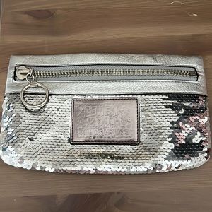 Coach - Poppy Silver Sequin Pouch